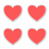 Groot rood hartenpatroon sticker (Voorkant)
