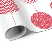 Groot rood kerstbal patroon inpakpapier (Rol Hoek)