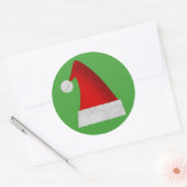 Groot rood kerstman Pet Ronde Sticker (Envelop)