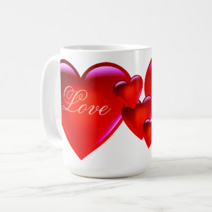 Groot rood liefdeshart/veel liefde/liefdevol hart koffiemok