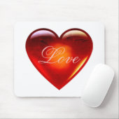 Groot rood liefdeshart/veel liefde/liefdevol hartw muismat (Met muis)