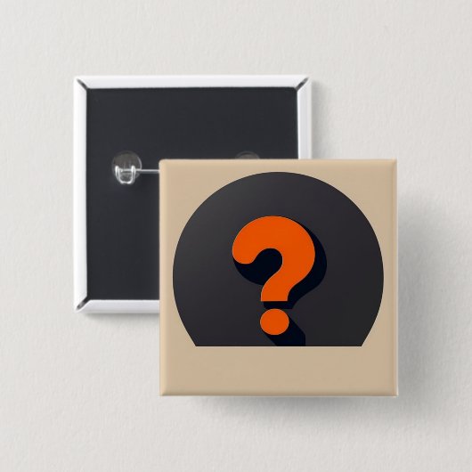 Groot rood vraagteken vierkante button 5,1 cm (Voorkant /achterkant)