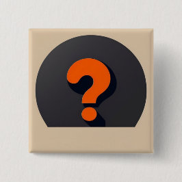 Groot rood vraagteken vierkante button 5,1 cm