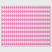 Groot roze en wit Harlequin Wrapping Paper Cadeaupapier (Vlak)