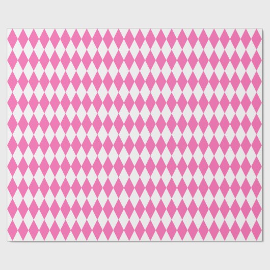 Groot roze en wit Harlequin Wrapping Paper Cadeaupapier (Vlak)