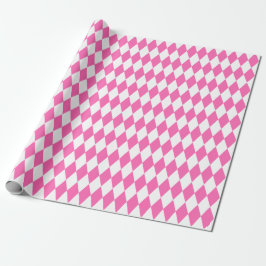 Groot roze en wit Harlequin Wrapping Paper Cadeaupapier