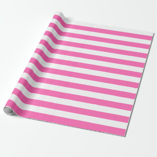 Groot roze en witstrooppapier cadeaupapier