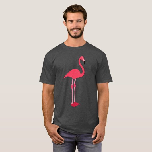 Groot roze Flamingo T-shirt (Voorkant volledig)