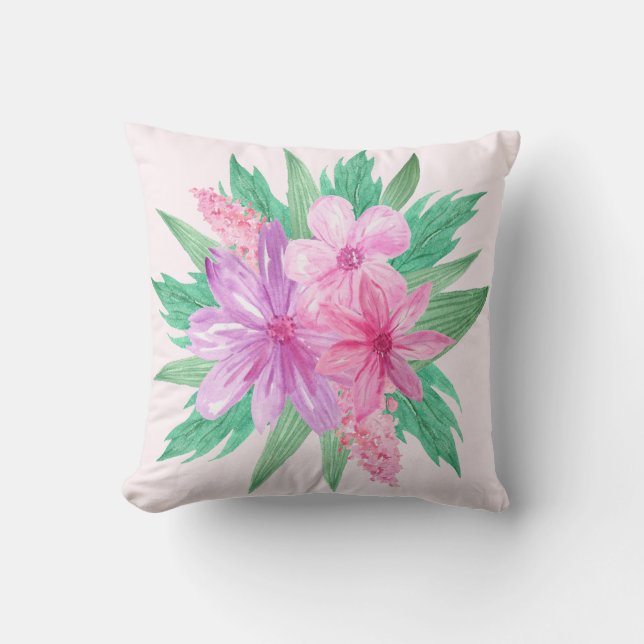  groot roze groen pasteelmeisje kussen (Voorkant)