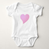 Groot roze hart, Liefde, witte Romper (Voorkant)