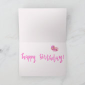 Groot roze mousserend hart | Birthday Wenskaart Kaart (Binnen)