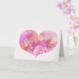 Groot roze mousserend hart Birthday Wenskaart Kaart
