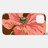 Groot roze ventiel met diepe rode achtergrond Case-Mate iPhone case (Achterkant (horizontaal))