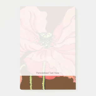Groot roze ventiel met diepe rode achtergrond post-it® notes