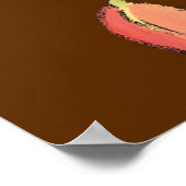 Groot roze ventiel met diepe rode achtergrond poster (Hoek)