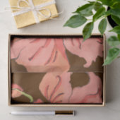 Groot roze ventiel met diepe rode achtergrond tissuepapier (Geschenk)