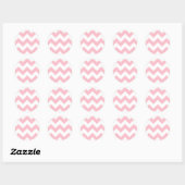  groot roze zigzagpatroon ronde sticker (Vel)
