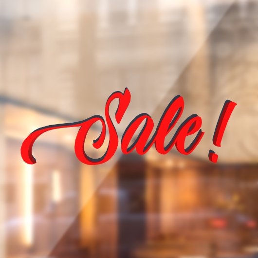 Groot Script SALE Sign Venster Cling Raamsticker (Vel 2)