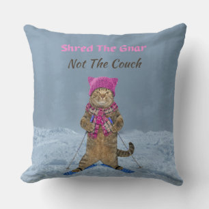 Groot Sierkussen, Shred de Gnar Ski Cat Kussen