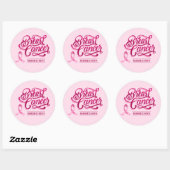Groot Sticker-roze lint Ronde Sticker (Vel)