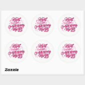 Groot Sticker-roze lint Ronde Sticker (Vel)