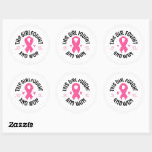 Groot Sticker-roze lint Ronde Sticker (Vel)