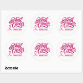 Groot Sticker-roze lint Ronde Sticker (Vel)