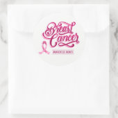 Groot Sticker-roze lint Ronde Sticker (Tas)