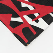Groot tapelandje, modern, abstract, rood, zwart fleece deken (Hoek)