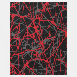 Groot tapelandje, modern, abstract, rood, zwart fleece deken