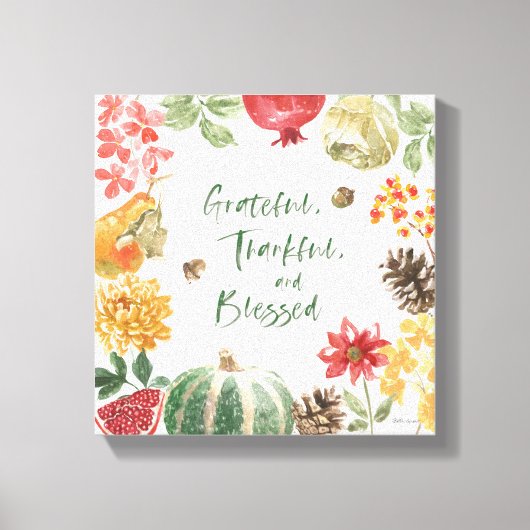 Groot, Thankful en Gezegend Oogst Canvas Afdruk (Voorkant)