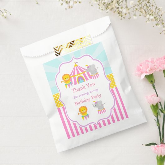 Groot Top Circus Carnaval in Roze Bedankzakje (Gezegeld)