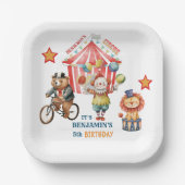 Groot Top Circus Carnaval Vijfde Verjaardag Papieren Bordje (Voorkant)