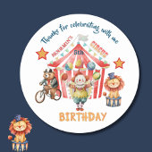 Groot Top Circus Carnaval Vijfde Verjaardag Ronde Sticker