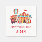 Groot Top Circus Gelukkige Verjaardag Servet (Voorkant)