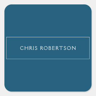 Groot Uitstekend Jouw naam Ocean Blue White Custom Vierkante Sticker