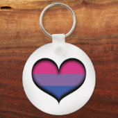 Groot vectorhart in bisexual Pride Flag Colors Sleutelhanger (Voorkant)
