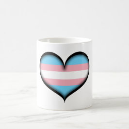 Groot vectorhart in transgendergekleurde vlag koffiemok