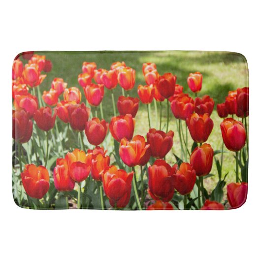 Groot veld rode tulpen badmat (Voorkant)