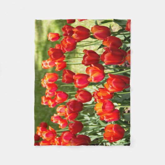 Groot veld rode tulpen fleece deken (Voorkant)