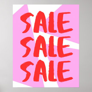 Groot verkoopbord, roze en rode detailhandel verko poster