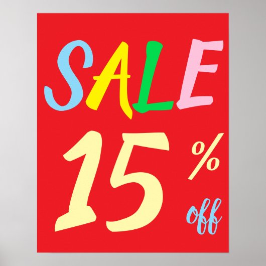 Groot Verkoopteken, 15% Off Sale Poster (Voorkant)