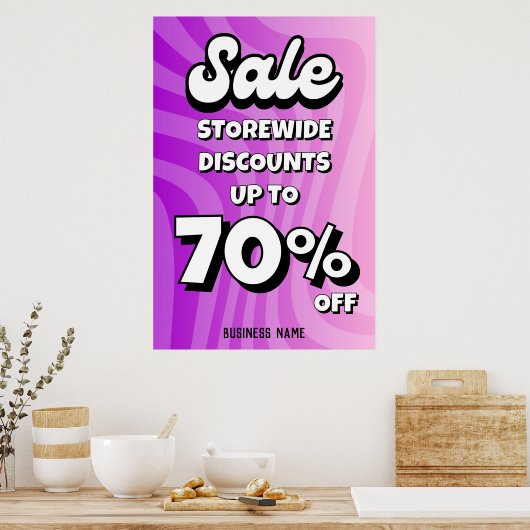 Groot Verkoopteken met Bedrijfsnaam, Verkoop Poste Poster (Keuken)