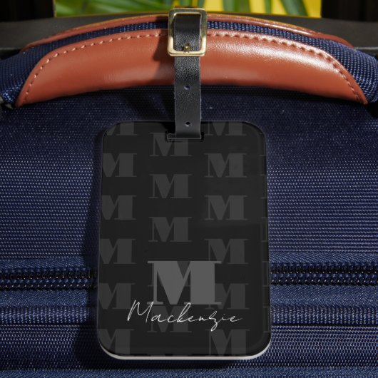 Groot vet lettertype Monogram Bagagelabel (Voorkant Insitu 2)
