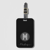 Groot vet lijn monogram bagagelabel (Voorkant (verticaal))