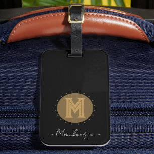 Groot vet lijn monogram bagagelabel