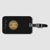 Groot vet lijn monogram bagagelabel (Voorkant (horizontaal))