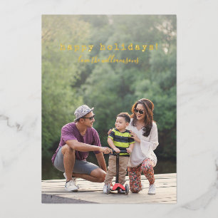 Groot, volledig voor fototypemachinetekst, goud folie feestdagenkaart