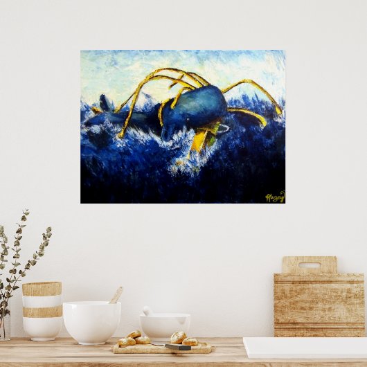 Groot Vs Colossal Squid Original Artist Print (Keuken)