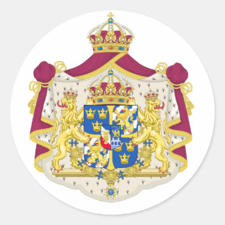 Groot wapen van Zweden Ronde Sticker